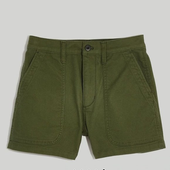 NEW MADEWELL Green Palm Tree Perfect Military Shorts, Sz 28 - Picture 4 of 4